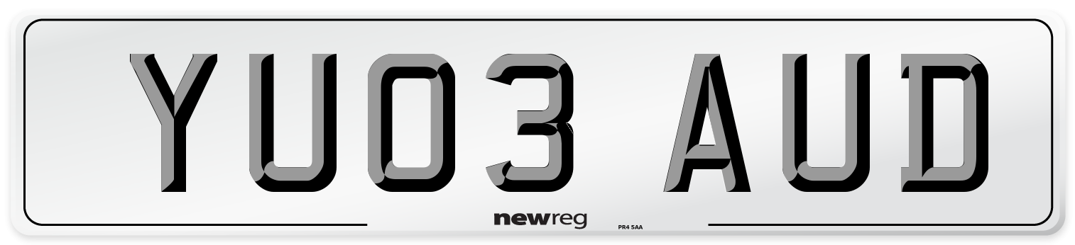 YU03 AUD Number Plate from New Reg